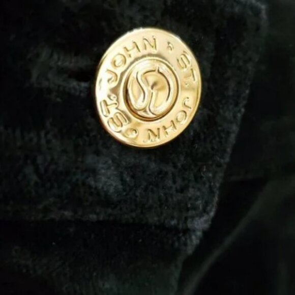 St. John Sport by Marie Gray black straight leg velvet pants size 4 - Picture 3 of 4